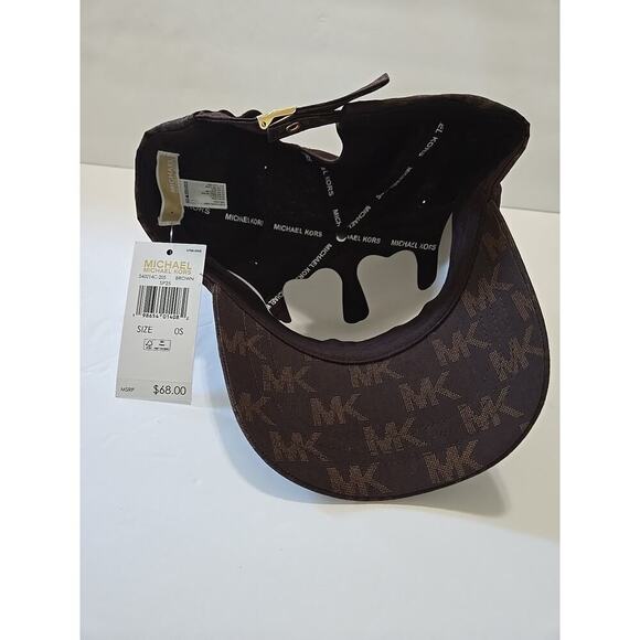 NEW Michael Kors Logo Adjustable Women's Cap Hat in Brown - Picture 3 of 12